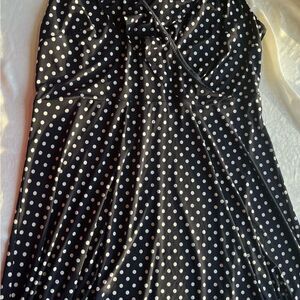 Chaps Polka Dot navy blue and white sleeveless Dress size 18w